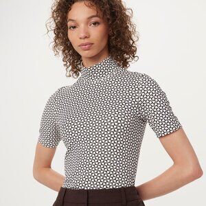 Frank And Oak The Short Sleeve Mockneck in White Size XS